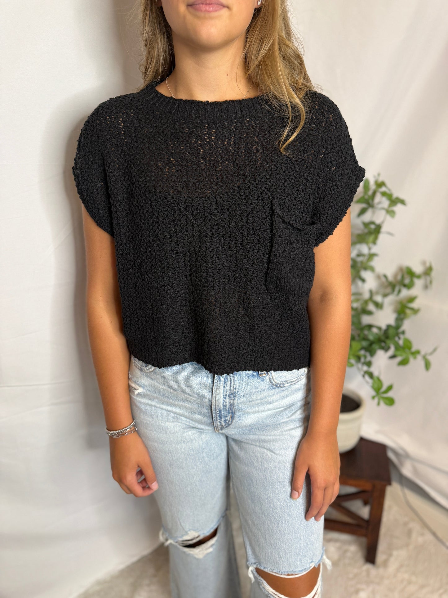 Pocket Detail Sweater Top