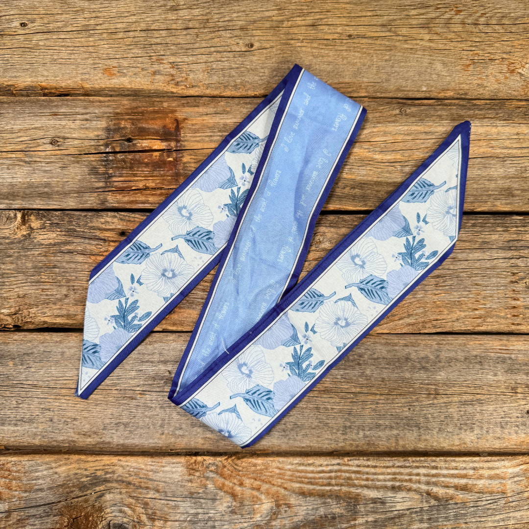 Blue Western Skinny Mini Wild Rag Scarf / Cowgirl Necktie #TW146