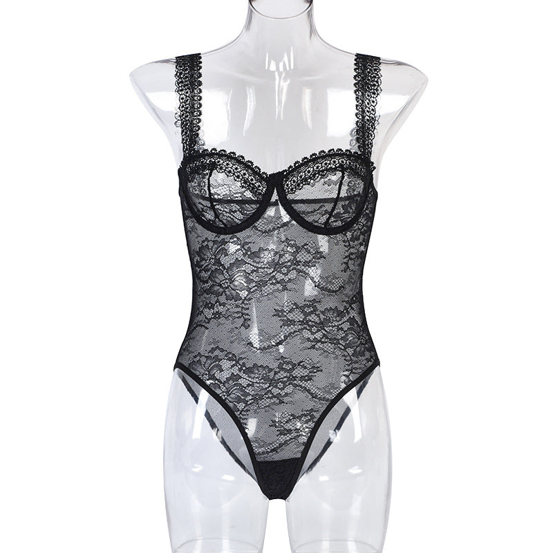 Sexy Lingerie One-Piece Women Summer Lace Floral Comfortable Close-Fitting One-Piece