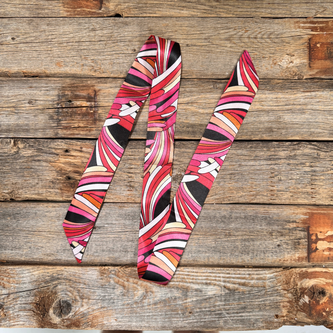 Red and Pink Western Skinny Mini Wild Rag Scarf / Cowgirl Necktie #TW315