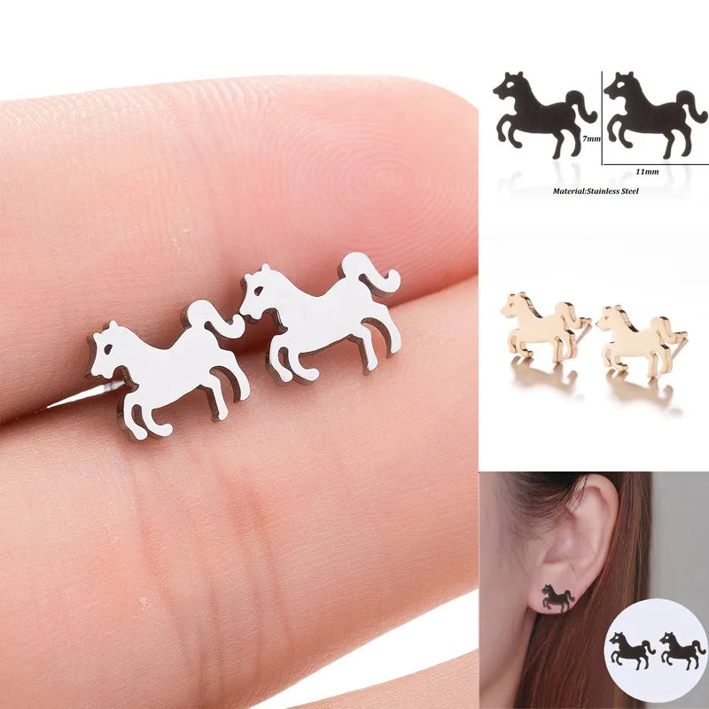 Stainless Steel Earring Western Equestrian Horse Cowgirl Boot Horseshoe Earrings