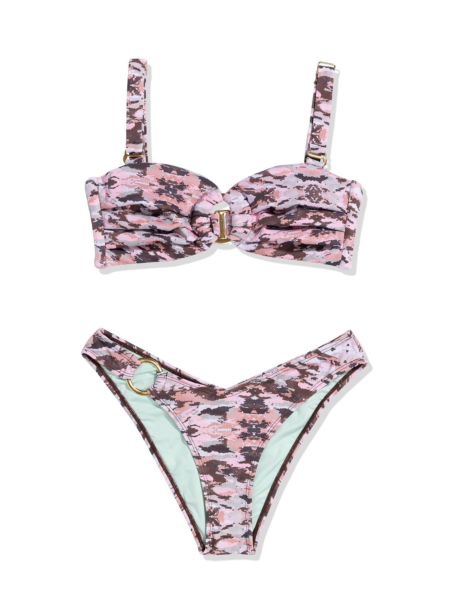 Ringo High Cut Cheeky Bikini Bottom - Desert Dusk Camo Print
