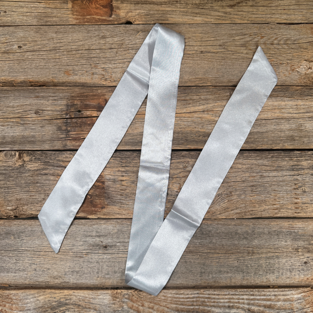 Silver / Grey Western Skinny Mini Wild Rag Scarf / Cowgirl Necktie #TW304