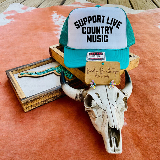 Support Live Country Music Western Trucker Hat