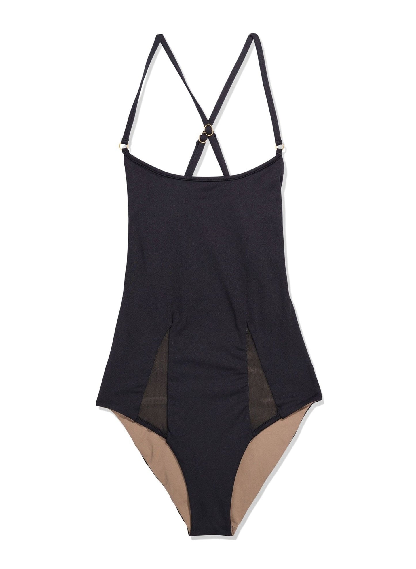 Reversible One Piece Swimsuit - Sahara Mesh | Sand Castle / Black