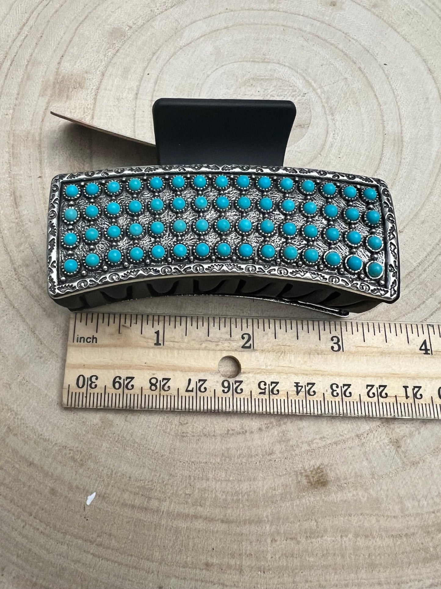 Western Faux Turquoise Cluster Hair Claw Clip
