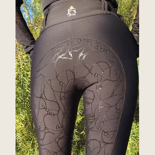 Black Silicone Grip Breeches with Belt Loops