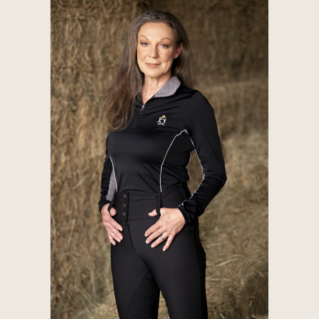 Black and Silver Riding Shirt