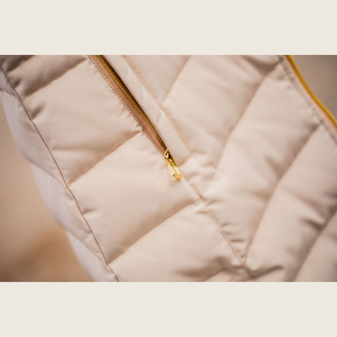 Cream Duck Down Riding Coat