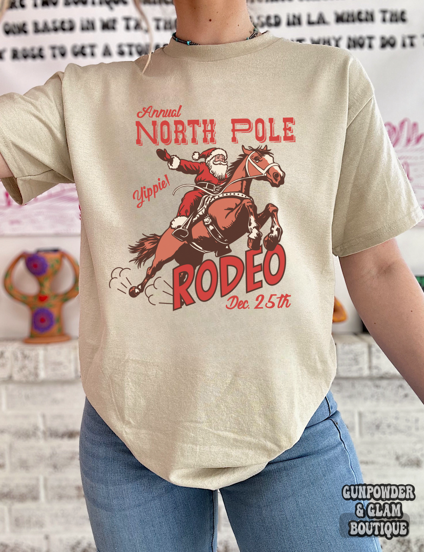 North Pole Rodeo Tee or Crewneck