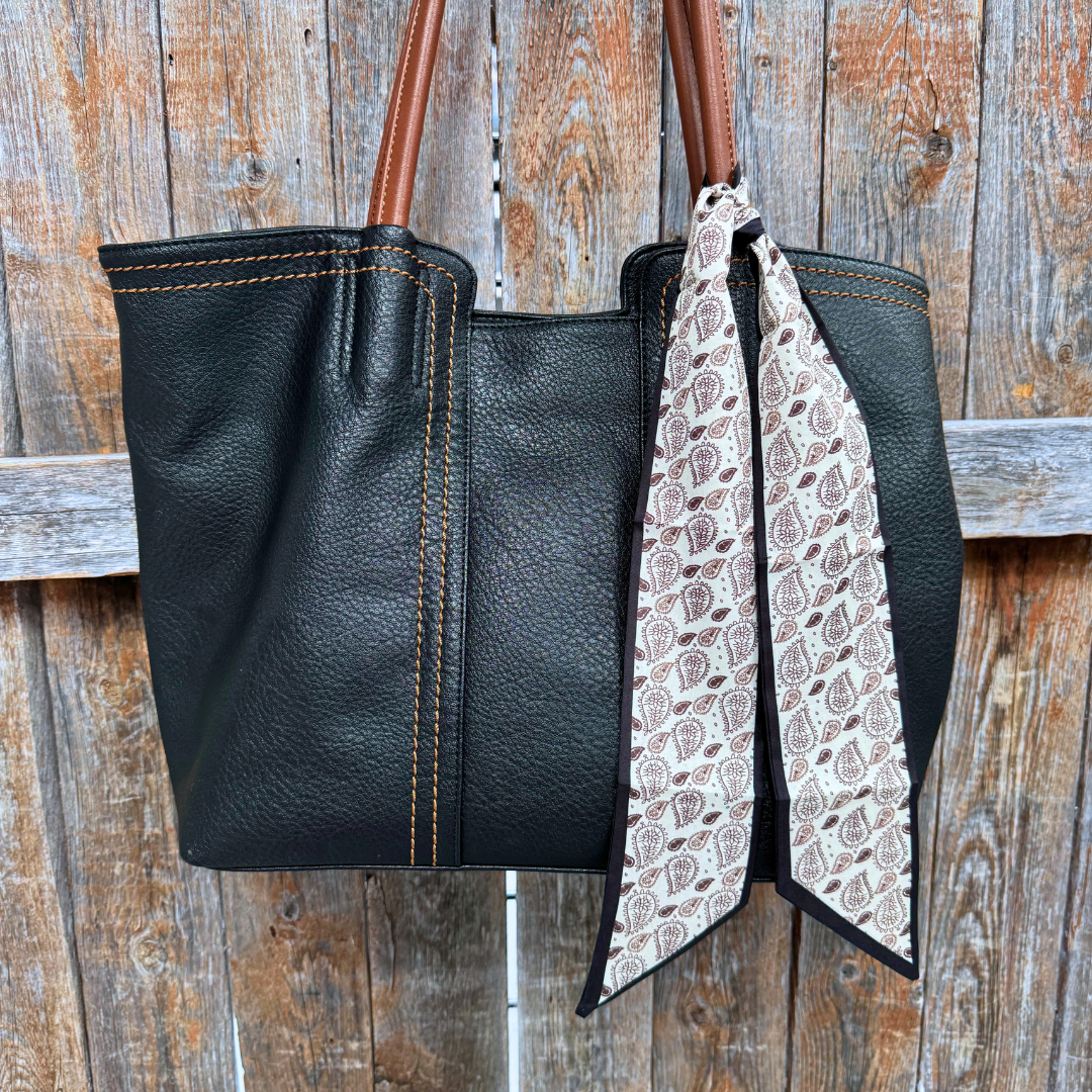 Black and Brown Western Skinny Mini Wild Rag Scarf / Cowgirl Necktie #TW119