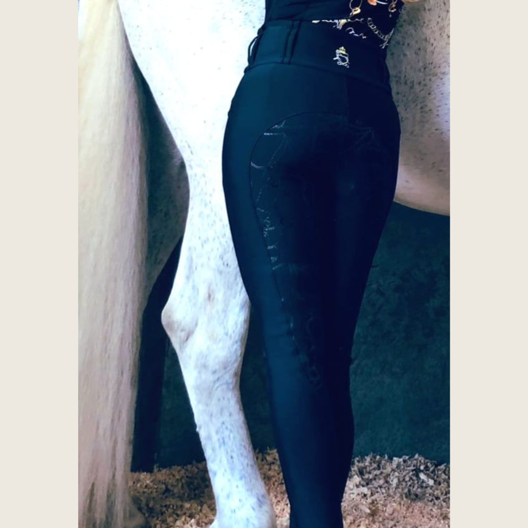 Black Silicone Grip Breeches with Belt Loops