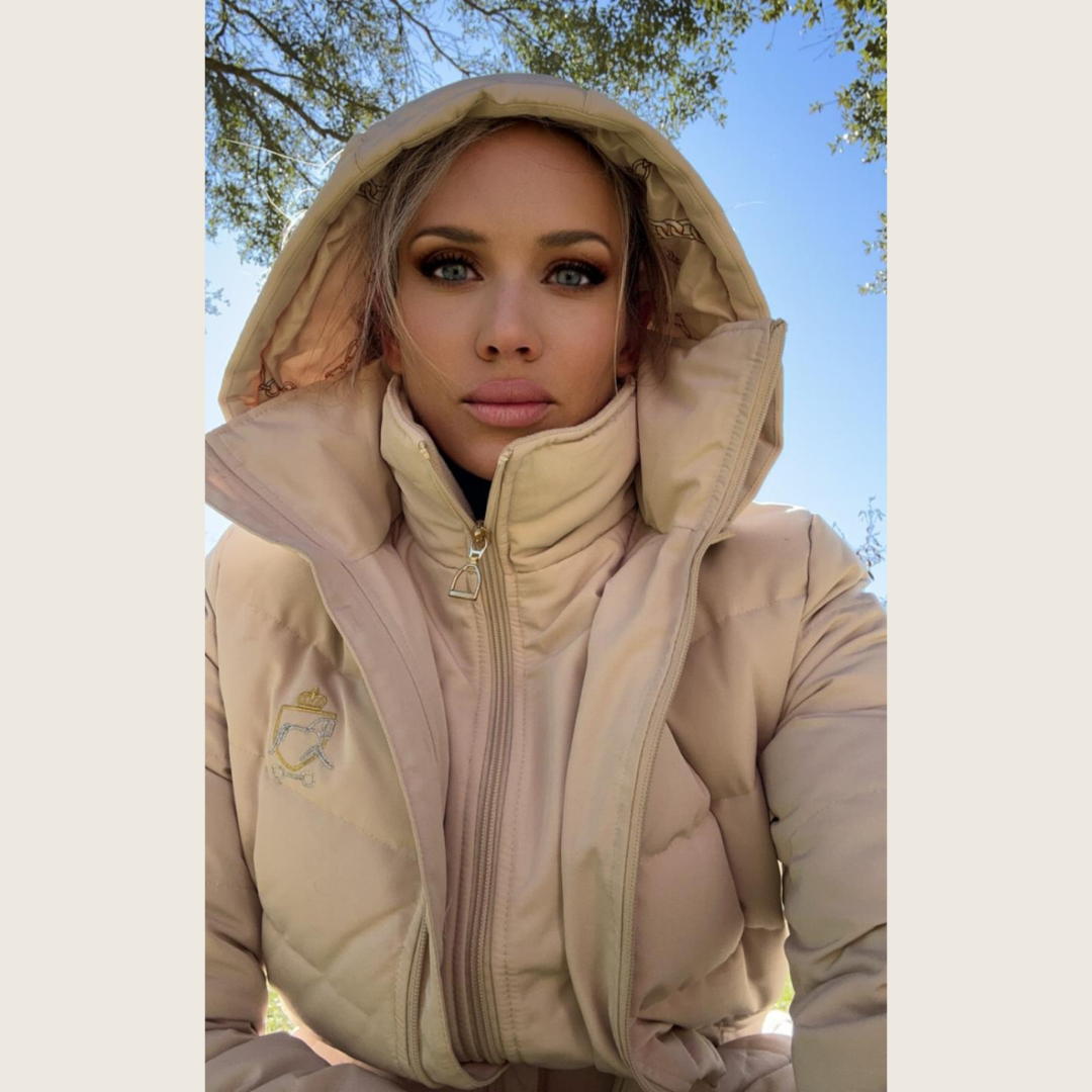 Cream Duck Down Riding Coat