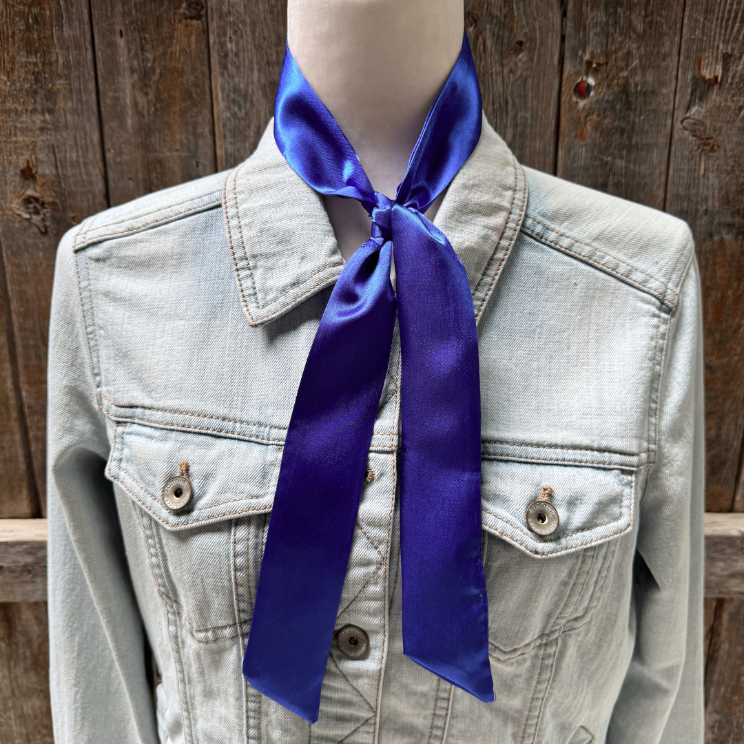 Electric Blue Western Skinny Mini Wild Rag Scarf / Cowgirl Necktie  #TW308