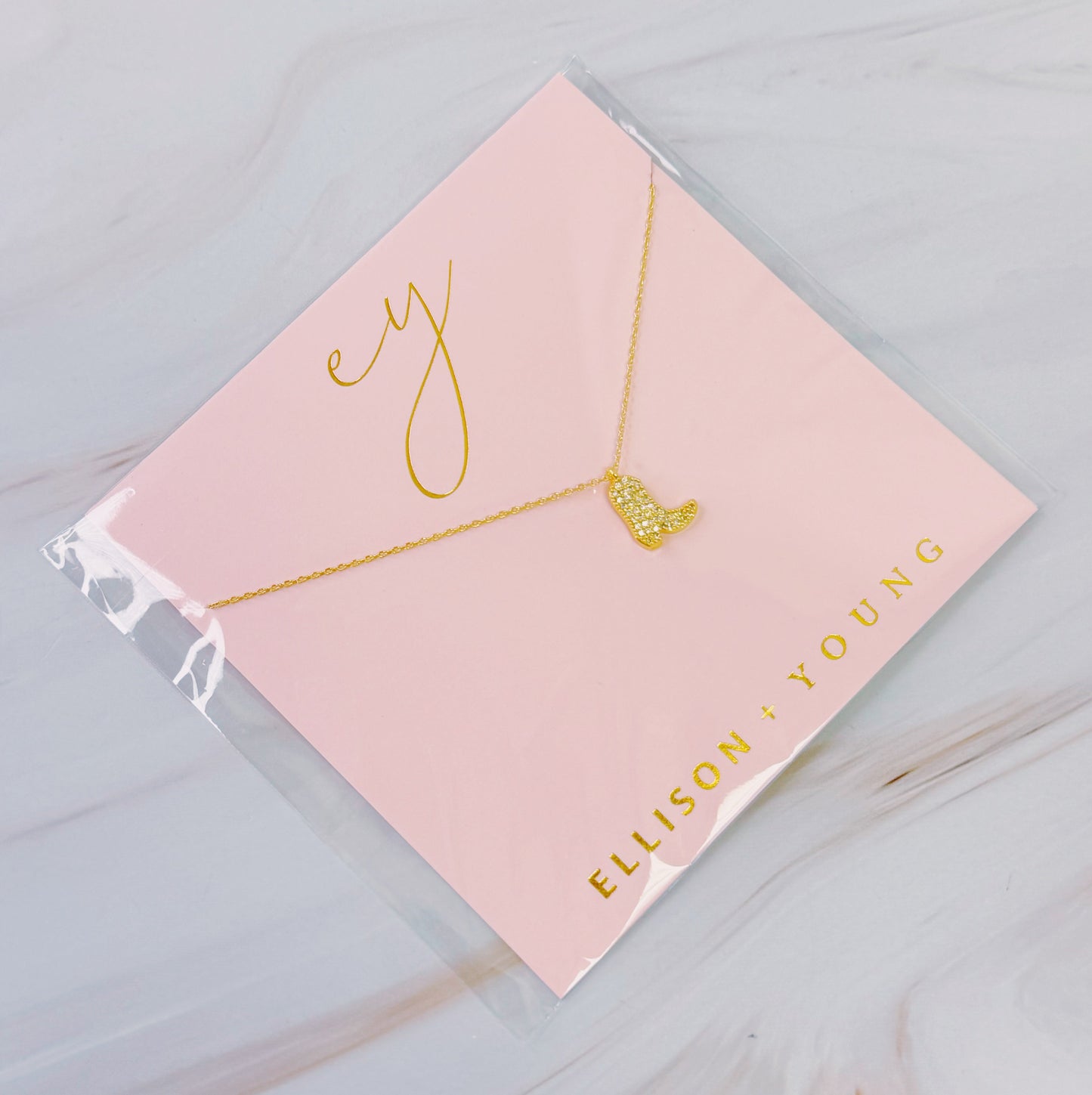 Glam Cow Girl Boot Necklace