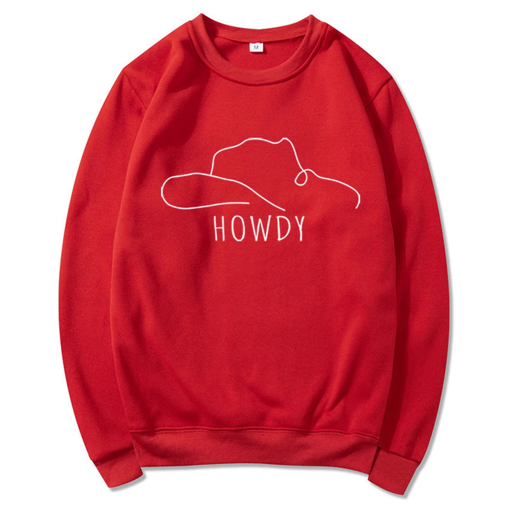 Howdy Hat Sweatshirt Country Western Cowgirl Style Country Music Top Tee Graphic