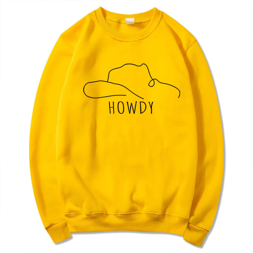 Howdy Hat Sweatshirt Country Western Cowgirl Style Country Music Top Tee Graphic