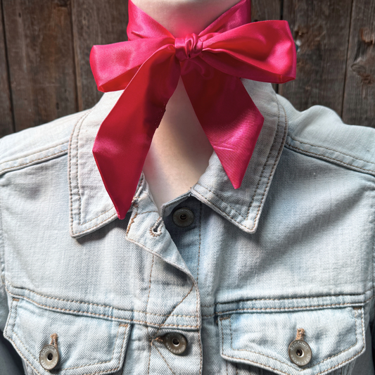 Hot Pink Western Skinny Mini Wild Rag Scarf / Cowgirl Necktie #TW309