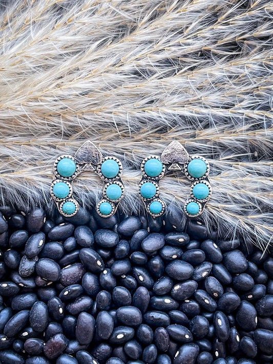 Etta Spade Stud Fashion Earring - Turquoise