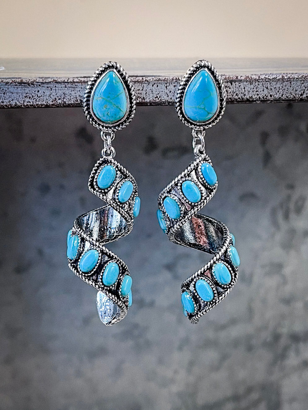 Sister Post Dangle Fashion Earrings - Silver