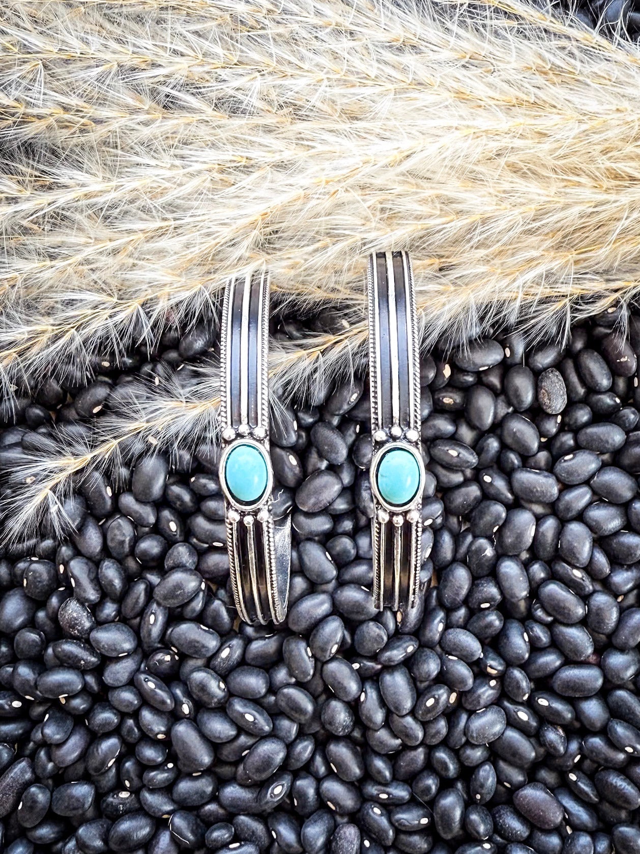 Darla Hoop Fashion Earring - Silver/Turquoise