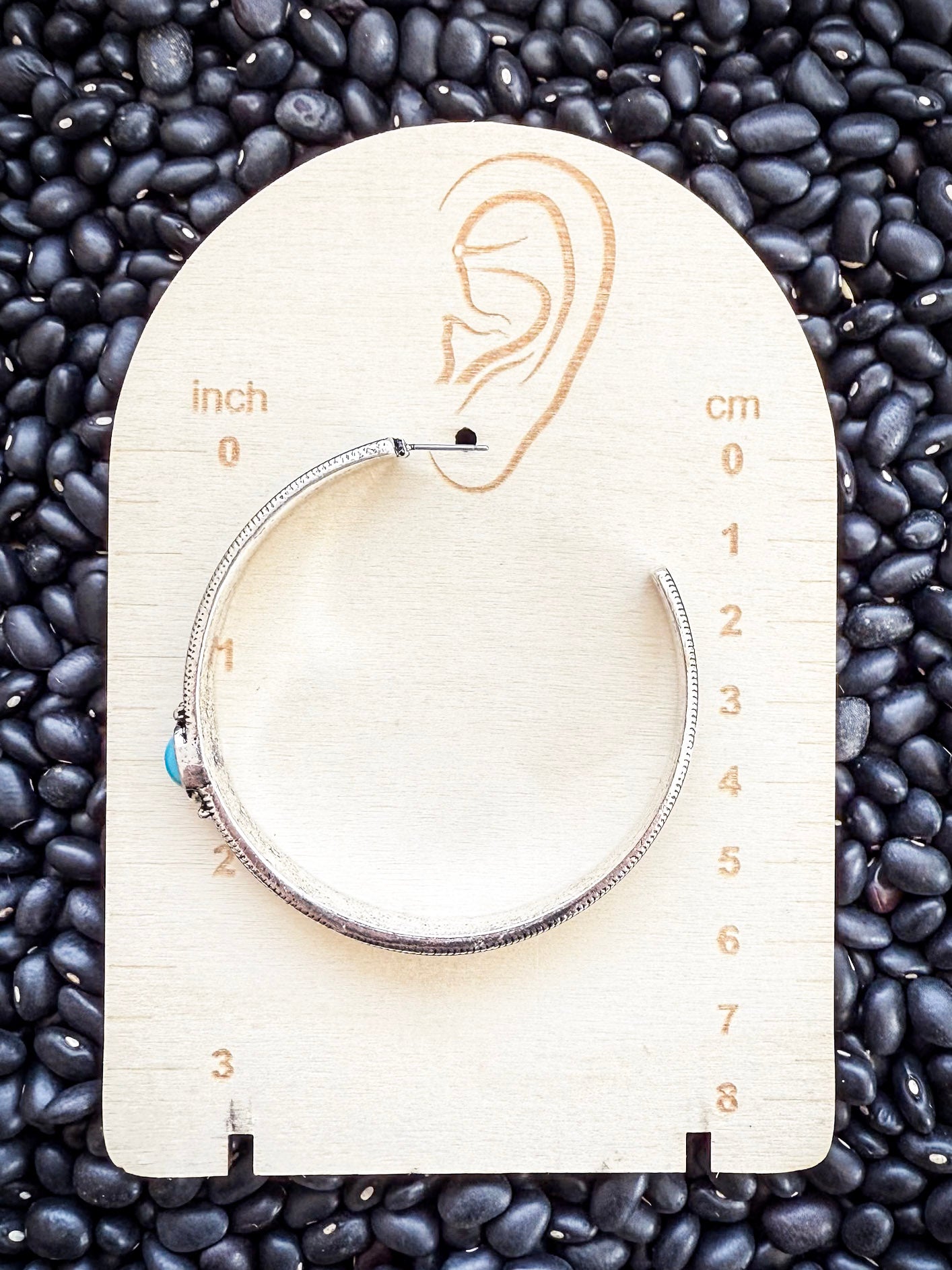 Darla Hoop Fashion Earring - Silver/Turquoise