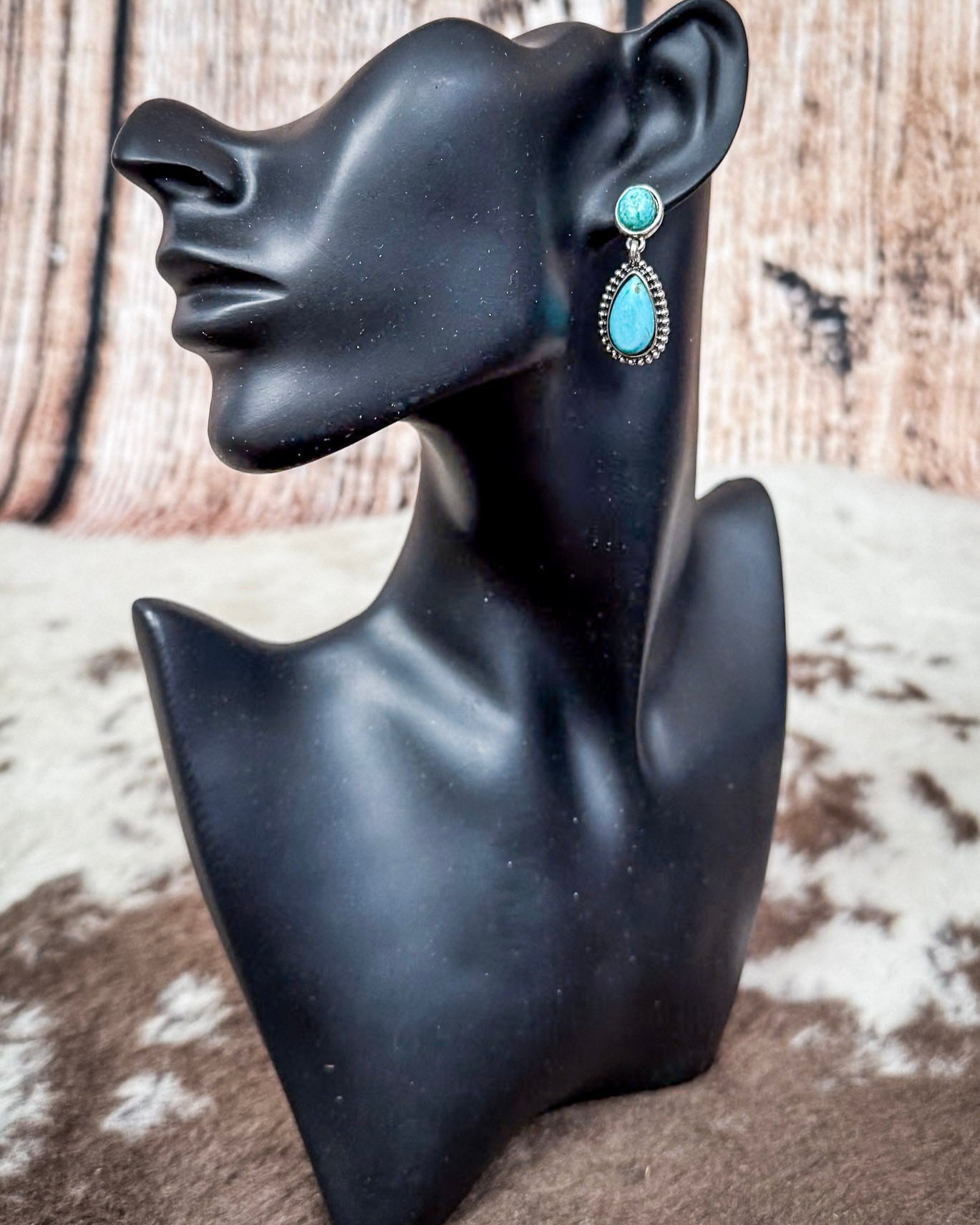 Molly Post Dangle Fashion Earrings - Turquoise