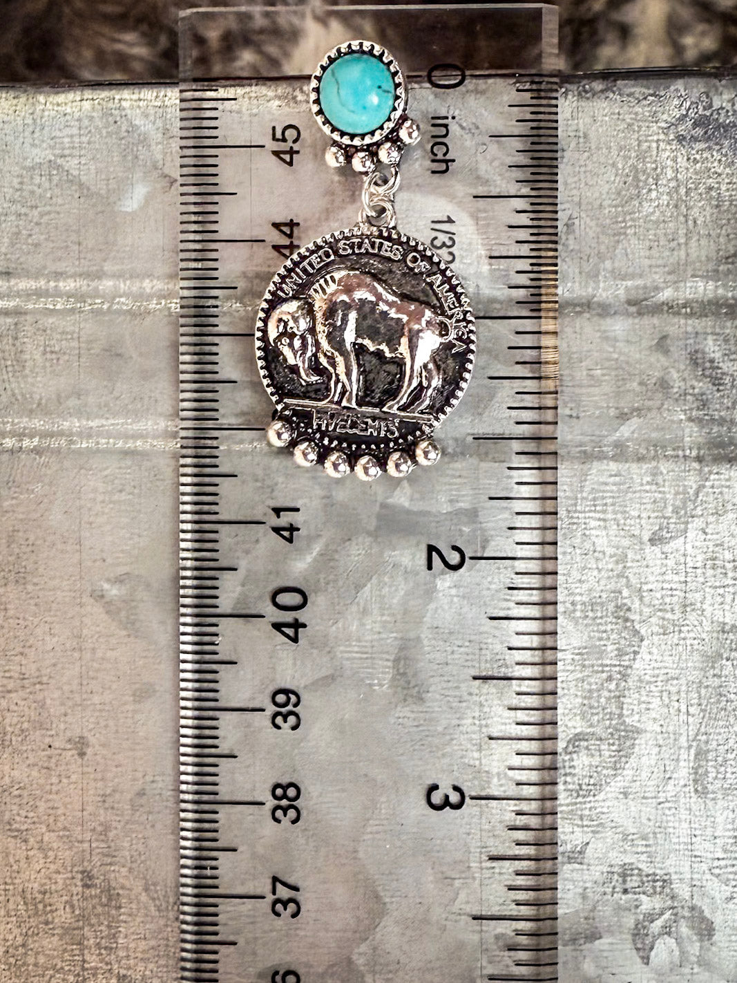 Range Western Buffalo Coin Fashion Stud Earrings