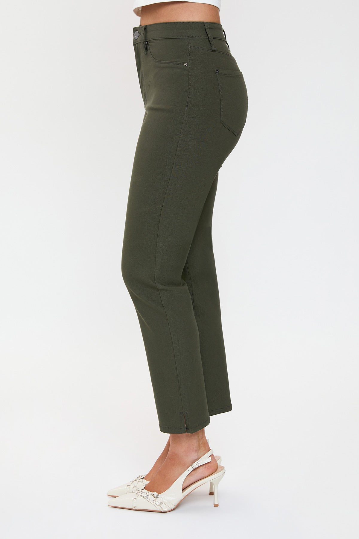 Women's High Rise Hyperstretch Cropped Straight Pants