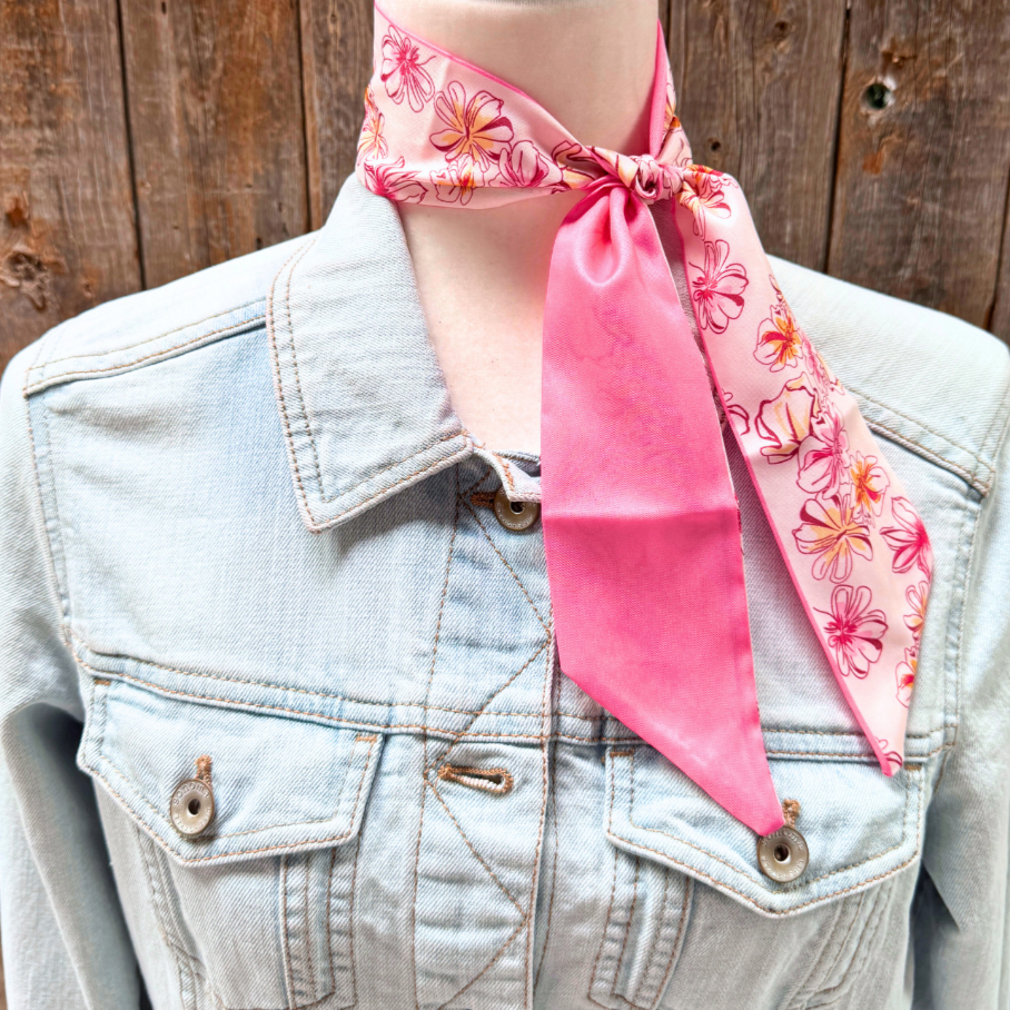 Pink Western Skinny Mini Wild Rag Scarf / Cowgirl Necktie #TW113