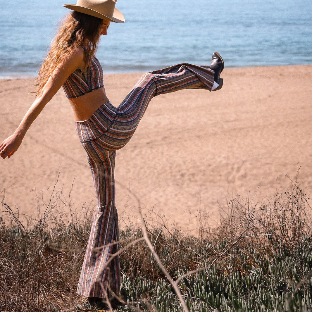 Ribbon Stripe Long Bell Bottom ♡ *Waitlist