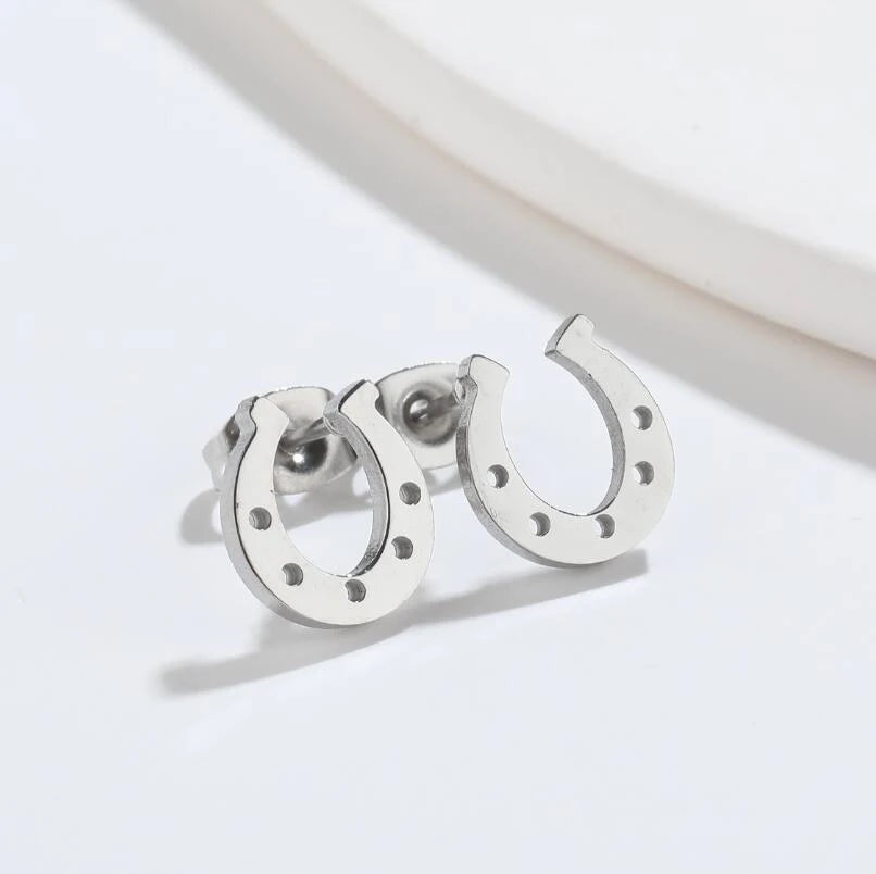 Stainless Steel Earring Western Equestrian Horse Cowgirl Boot Horseshoe Earrings