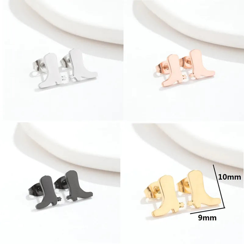 Stainless Steel Earring Western Equestrian Horse Cowgirl Boot Horseshoe Earrings