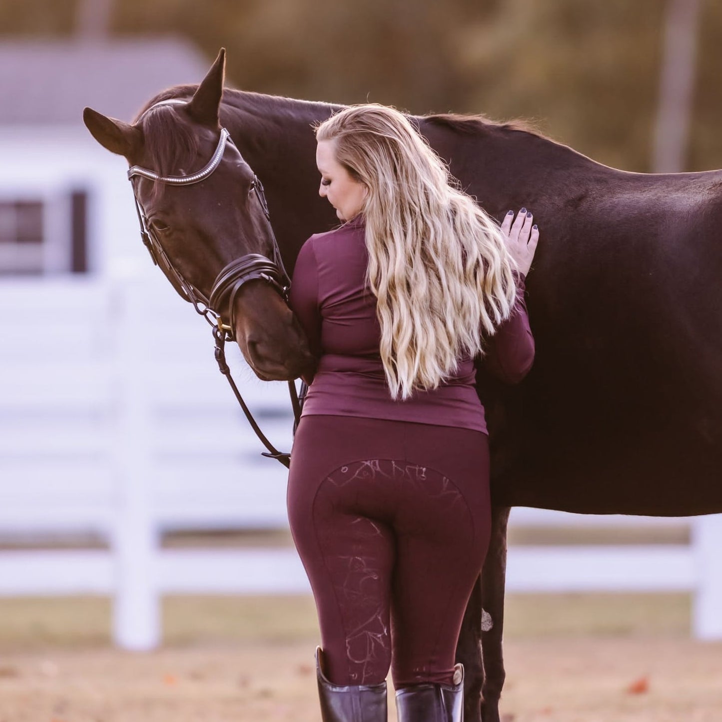 Burgundy Silicone Grip Breeches with Belt Loops