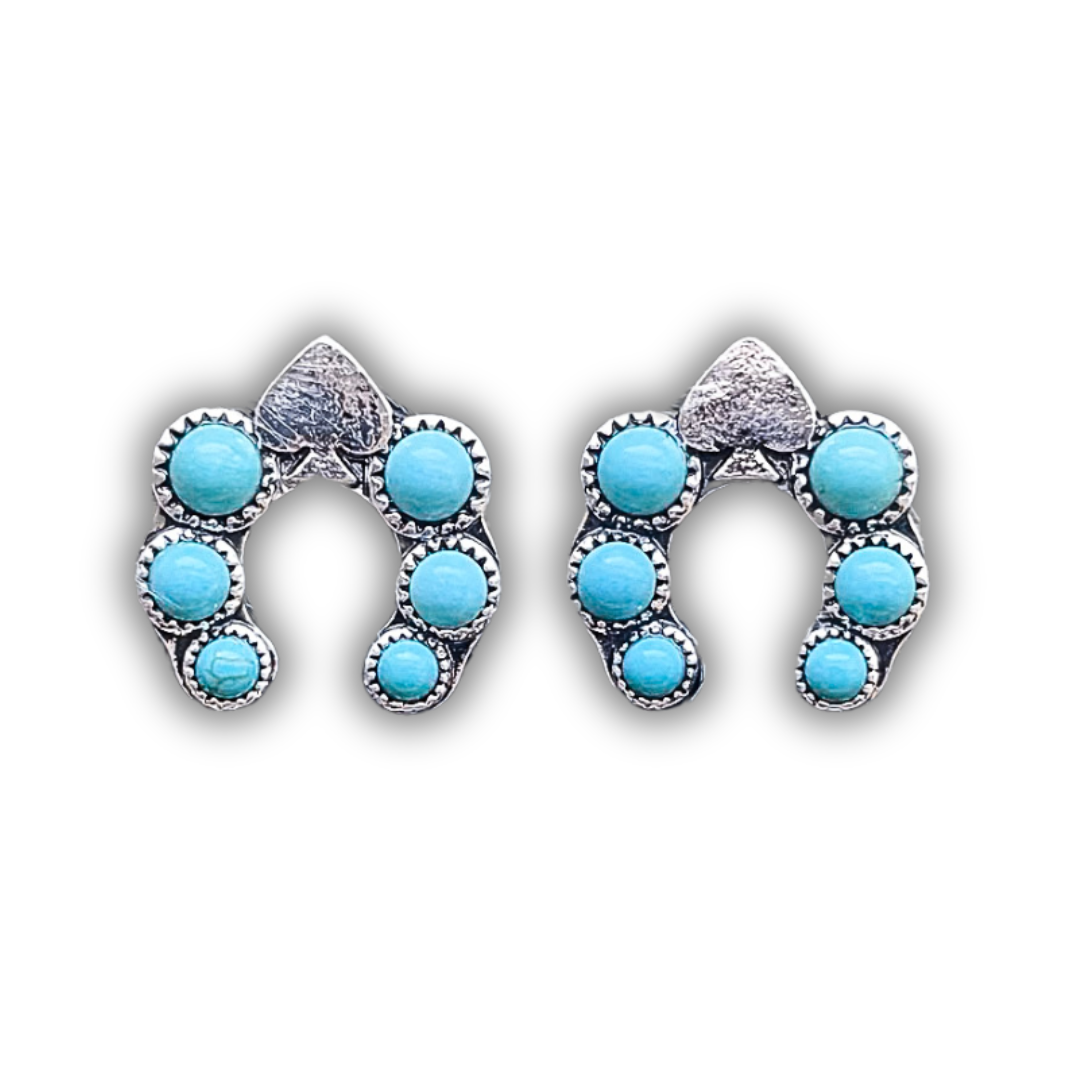 Etta Spade Stud Fashion Earring - Turquoise