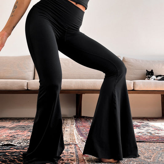Solid Black Crop Bell Bottom ♡ *Waitlist