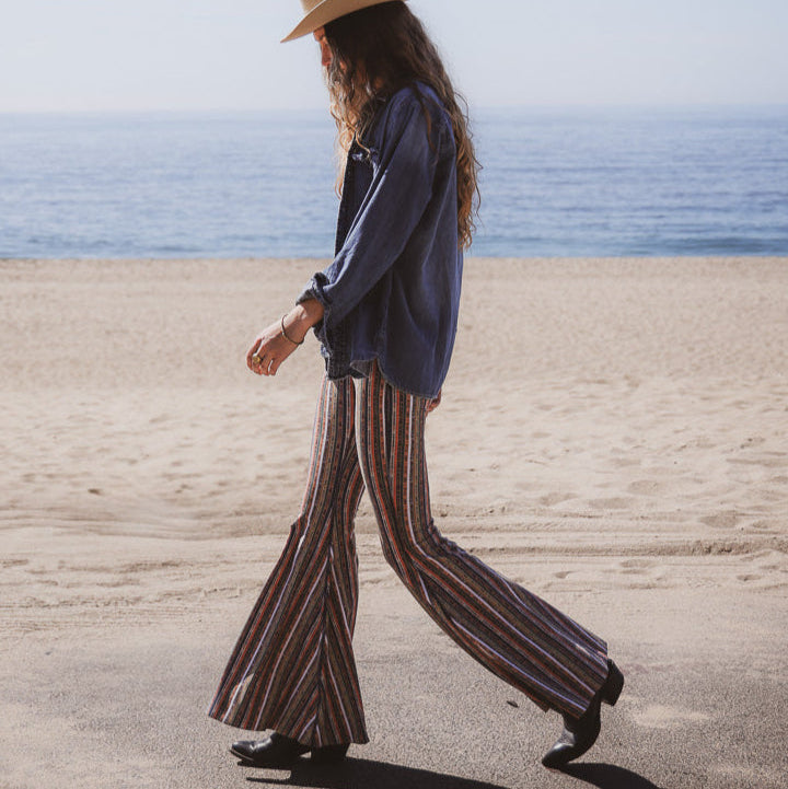 Ribbon Stripe Long Bell Bottom ♡ *Waitlist
