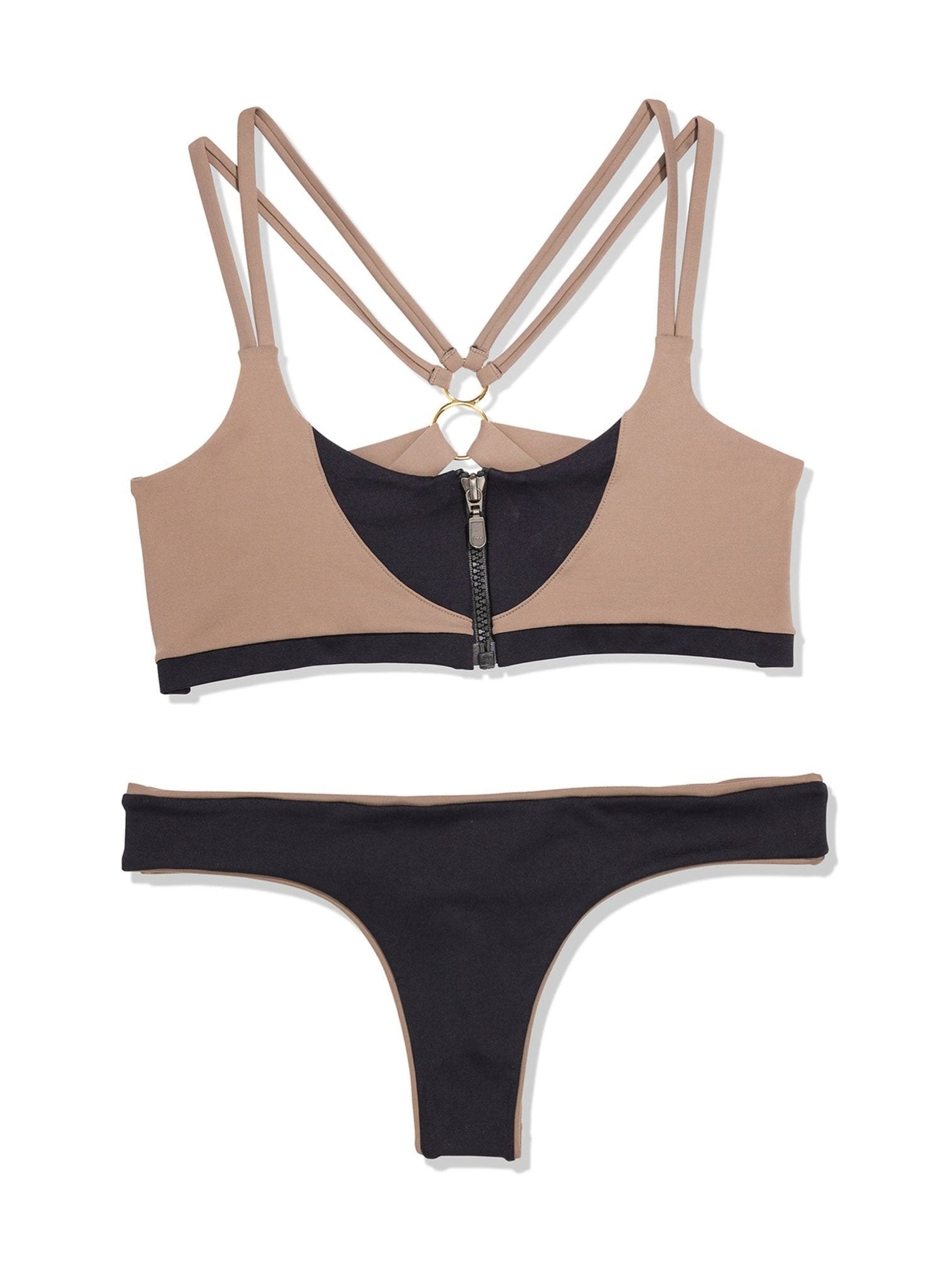 Reversible Semi-Brazilian Bottom - Byron | Sand Castle / Black