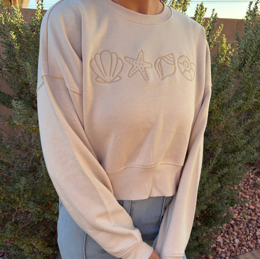 Seashell Cropped Sweatshirt