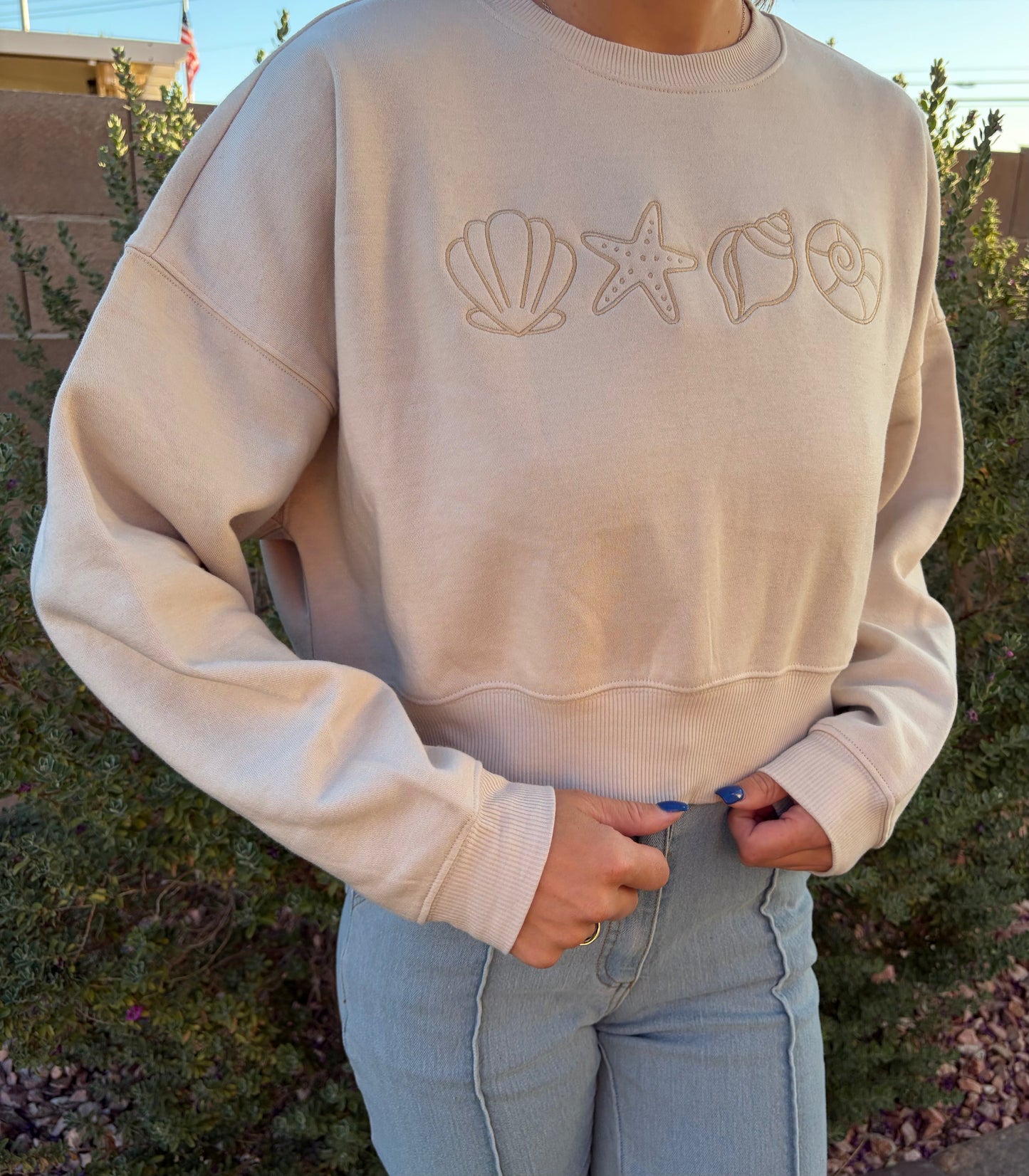 Seashell Cropped Sweatshirt