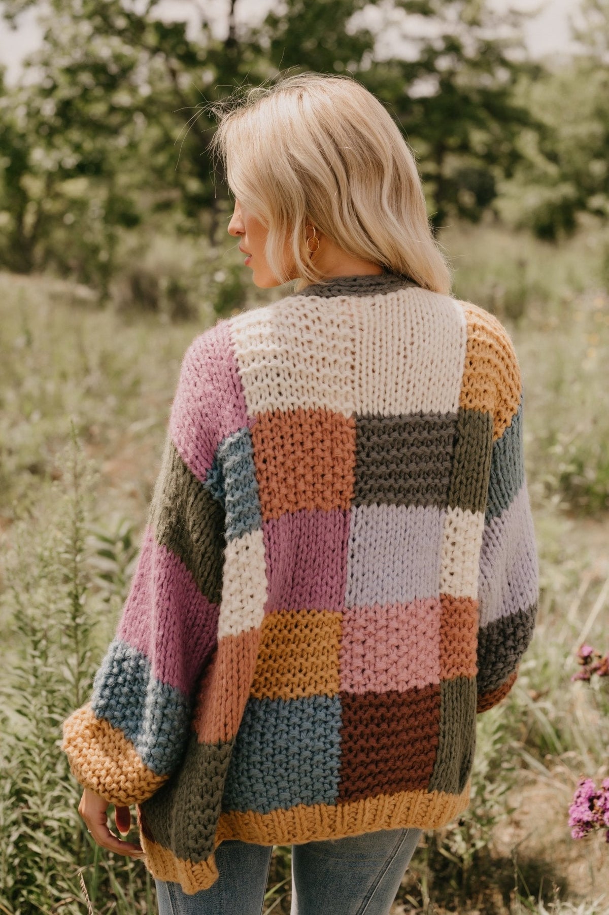 Falling Leaves Olive Color Block Cardigan - FINAL SALE