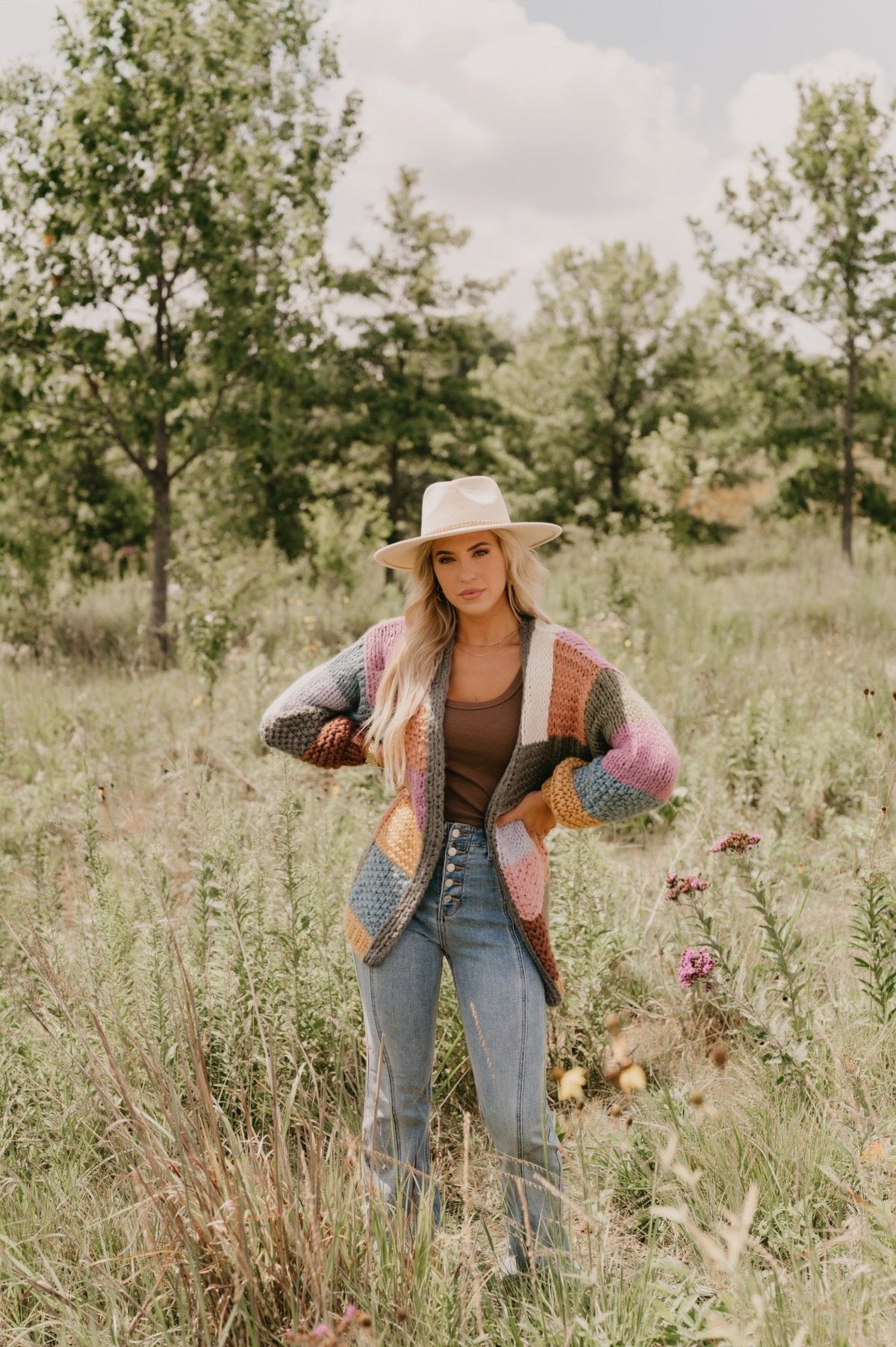 Falling Leaves Olive Color Block Cardigan - FINAL SALE