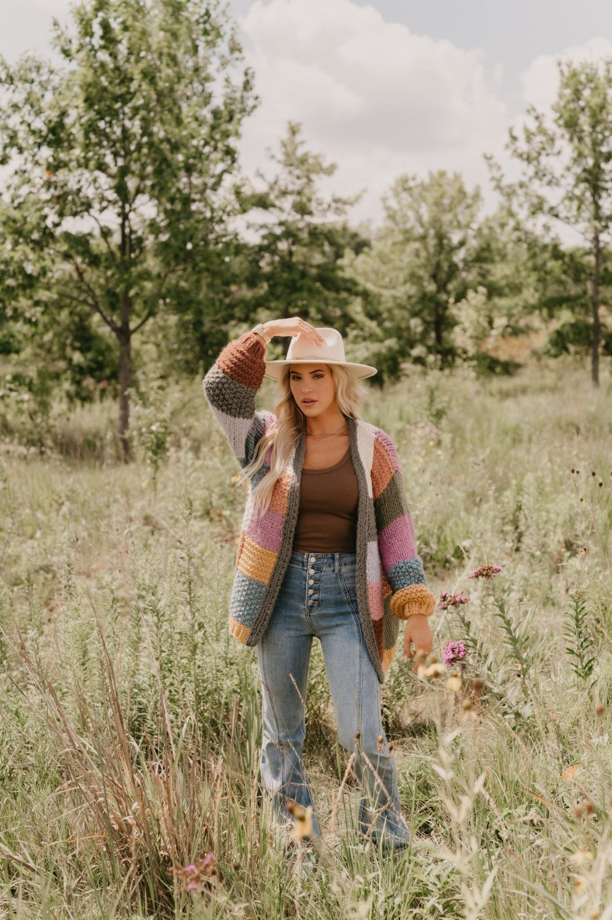 Falling Leaves Olive Color Block Cardigan - FINAL SALE
