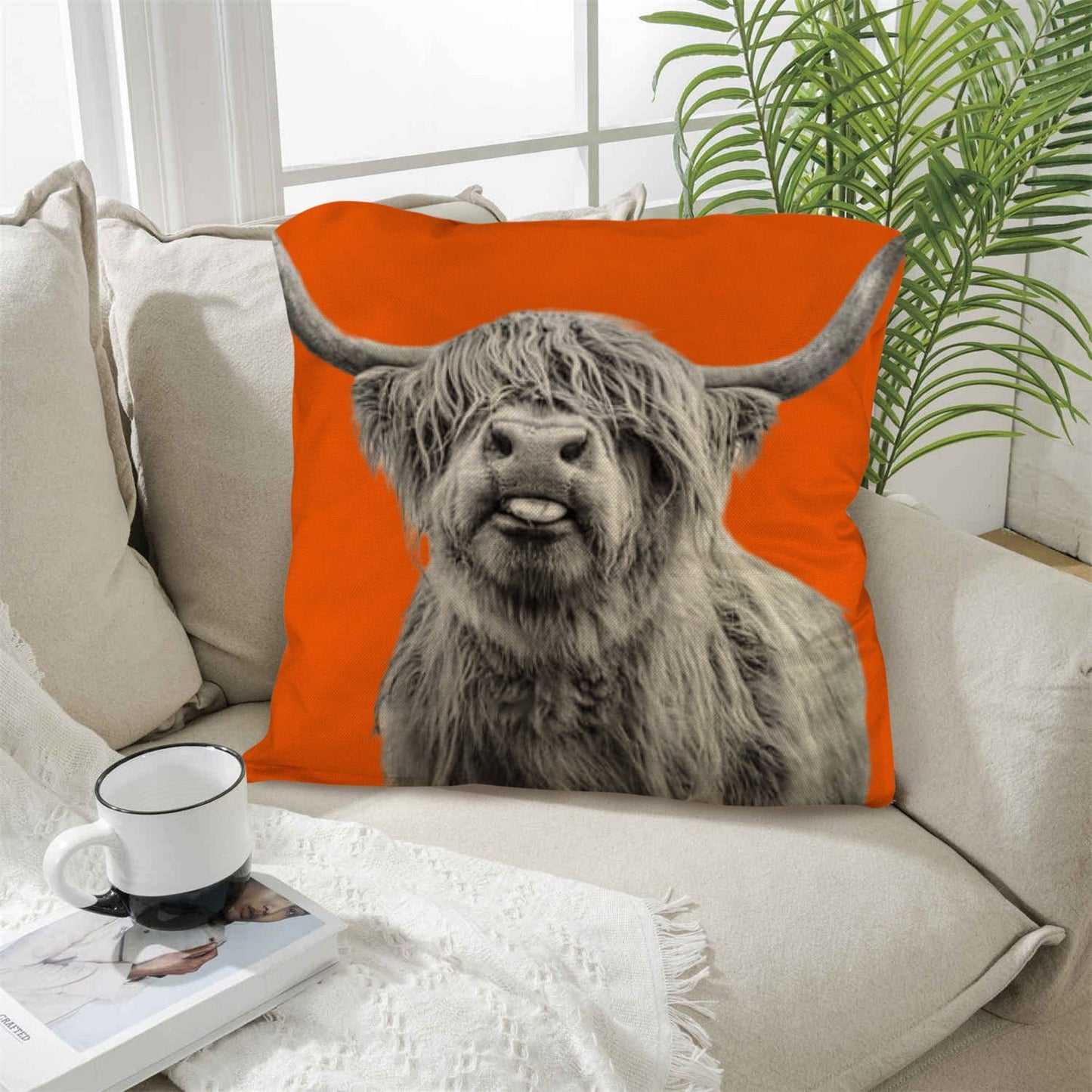 Silly HIghland Throw Pillow Case Made in America
