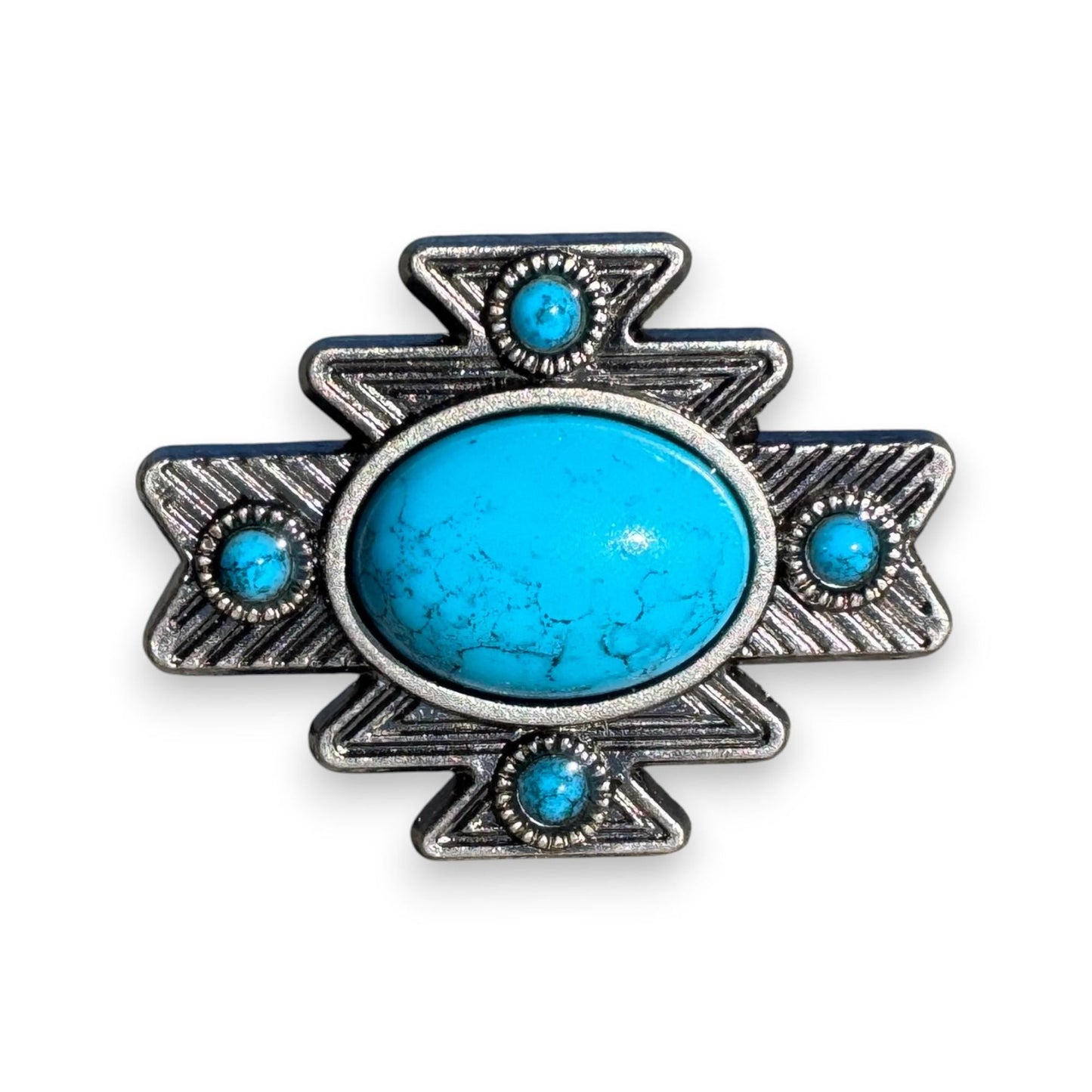 Southwestern Style Cowboy Scarf Slide Keeper with turquoise stone BY Double B Wild Rags