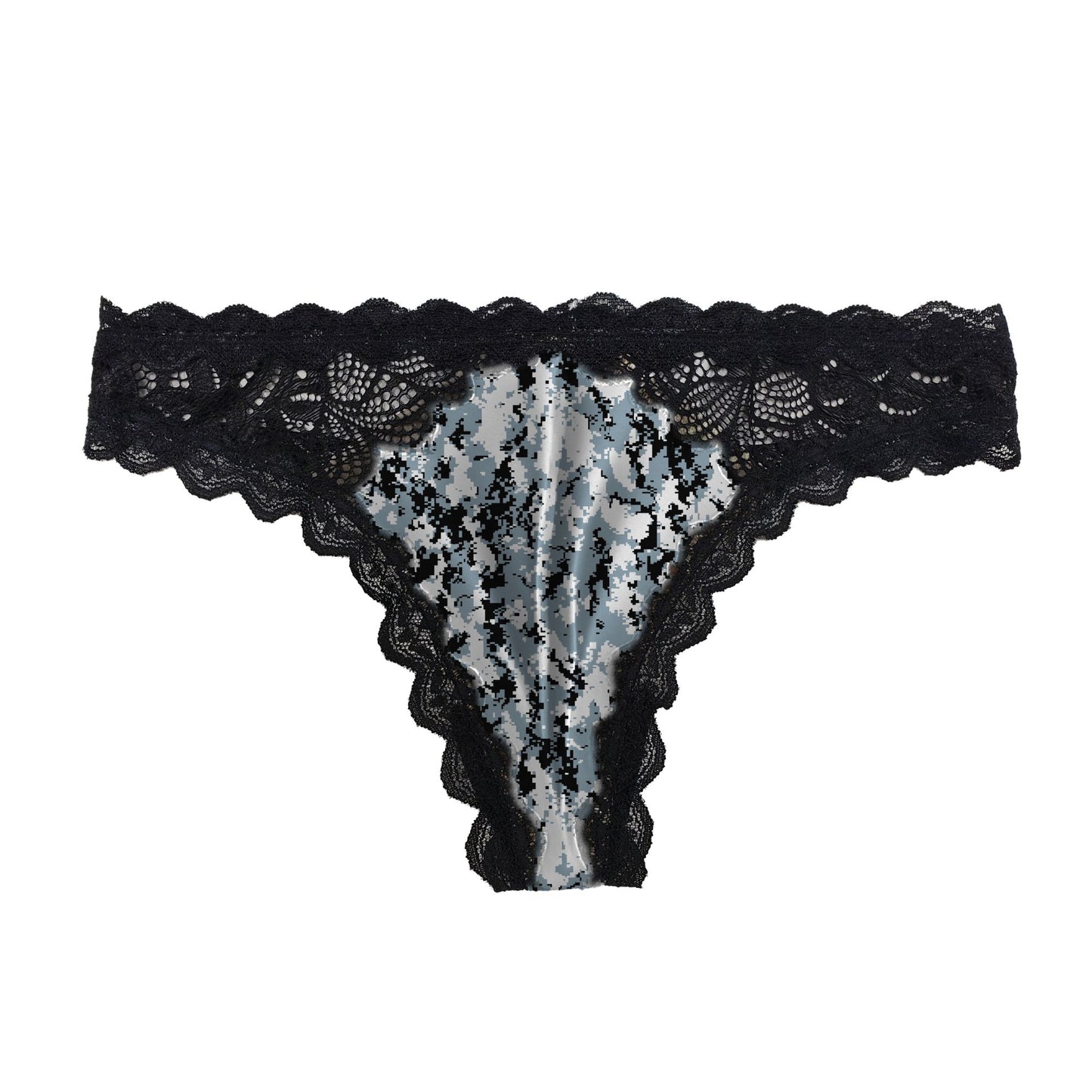 Women's Camo Lace Thong - Envision Black Hunting Underwear - Wilderness Dreams
