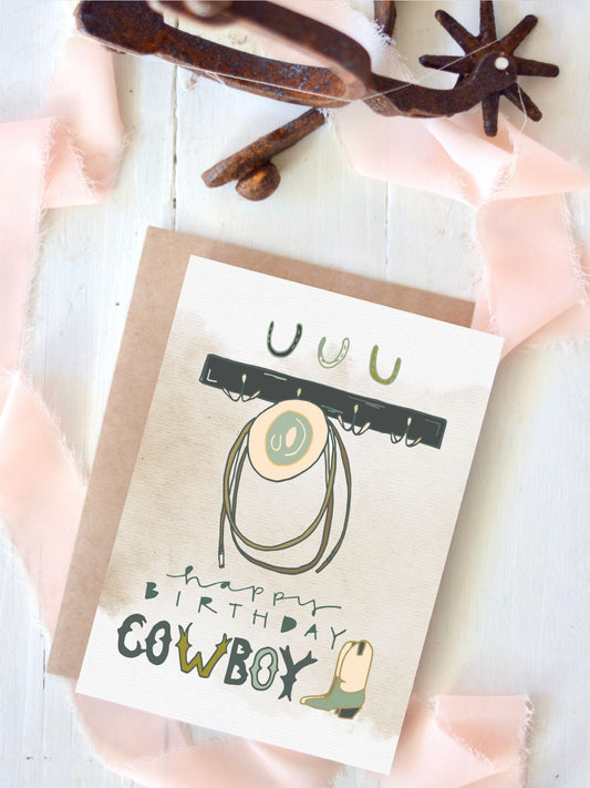 Happy Birthday Cowboy Western Card, Cowboy Birthday, Western Greeting Card