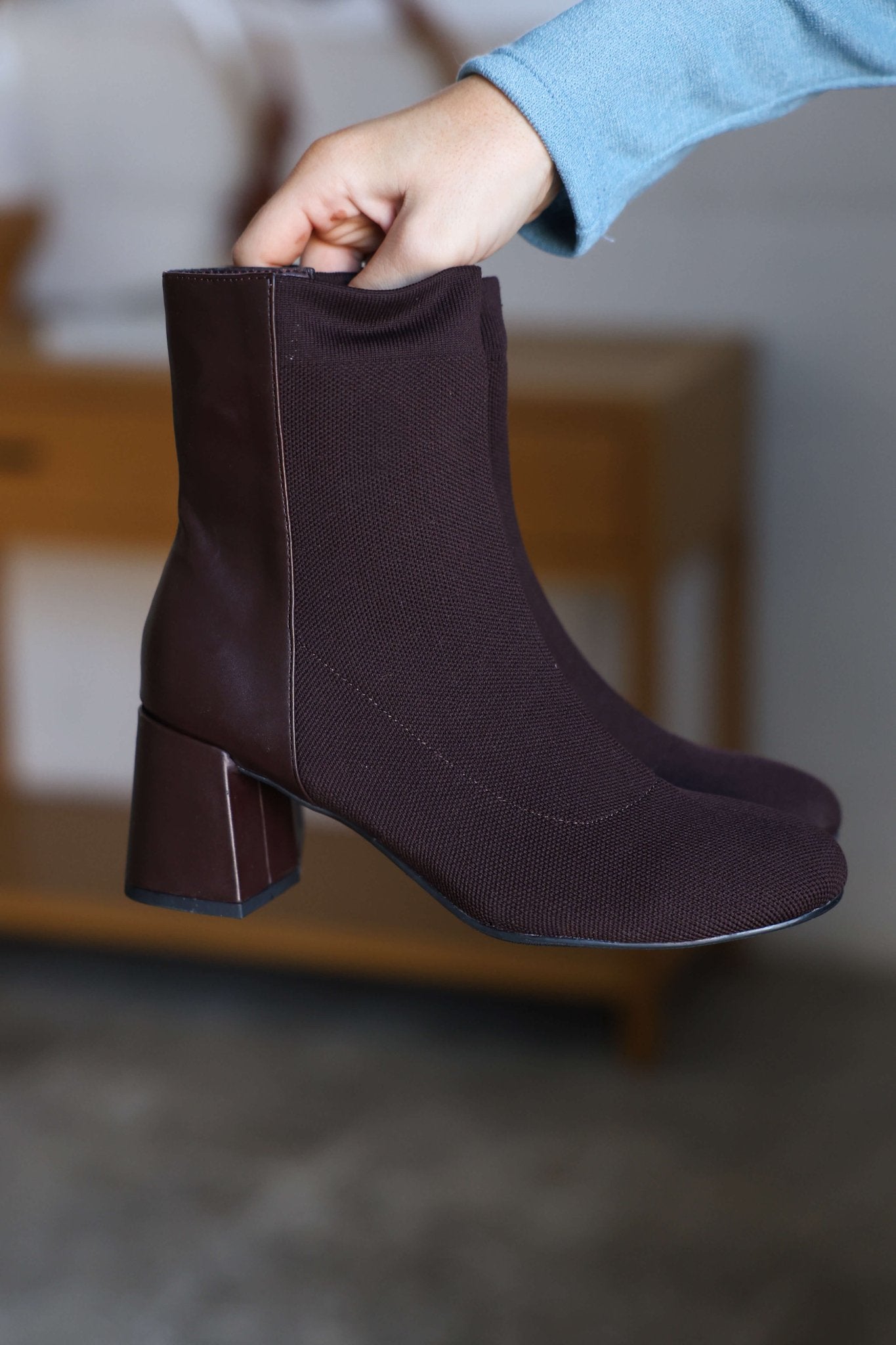 MIA Bronwen Brown Heeled Ankle Booties