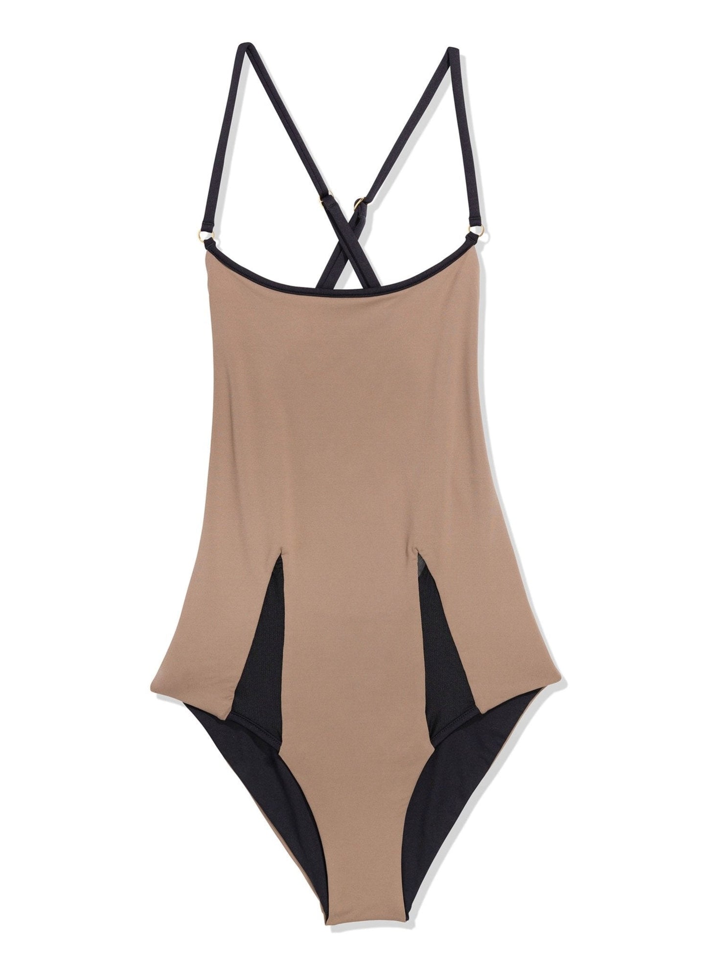 Reversible One Piece Swimsuit - Sahara Mesh | Sand Castle / Black