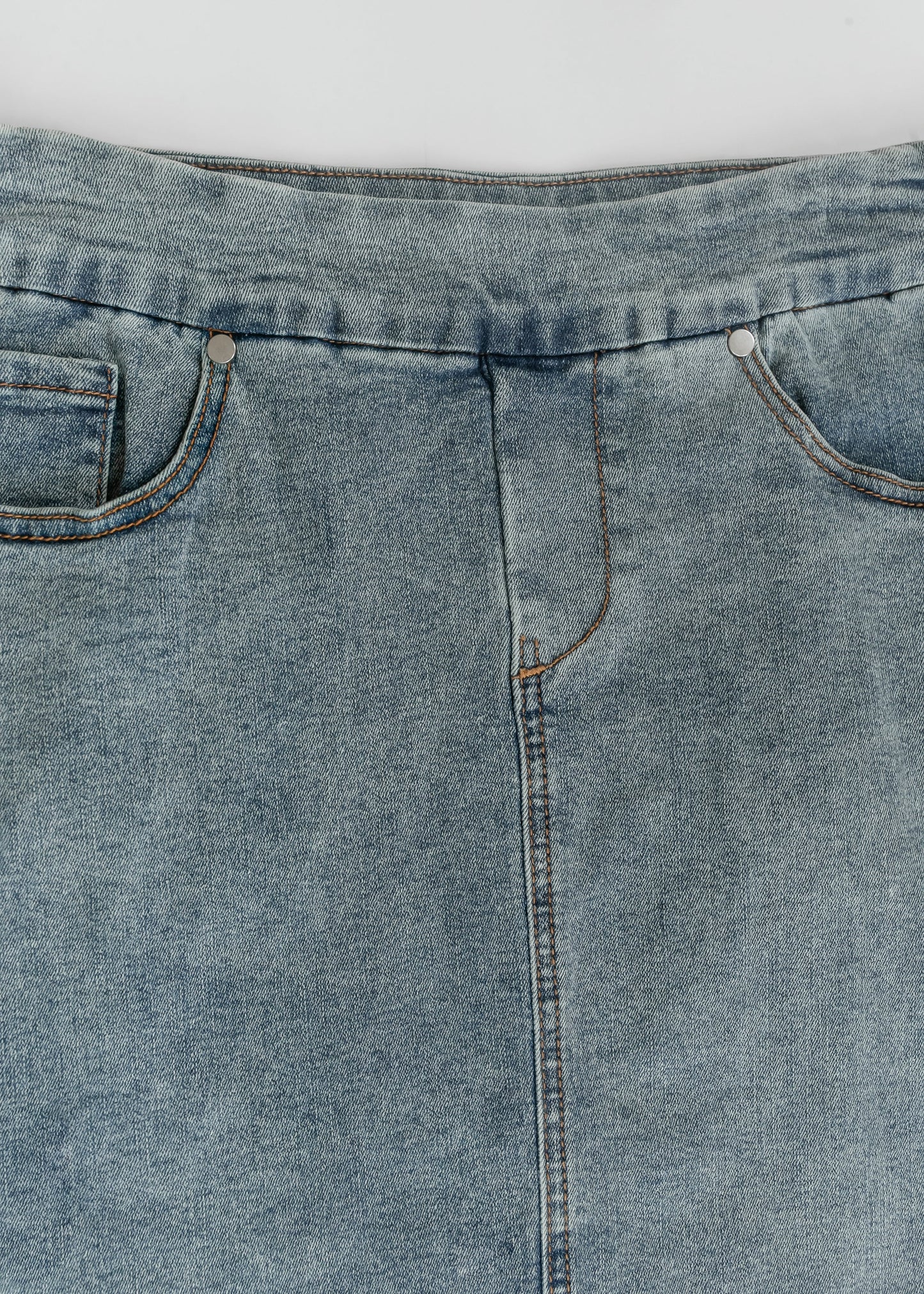 Sandra Classic Wash Midi Denim Skirt